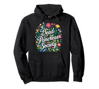Dead Pancreas Society Floral Type 1 Diabetes Awareness T1D Pullover Hoodie