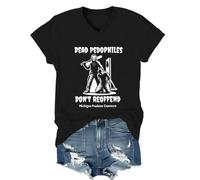Dead Pedophiles Don't Reoffend Shirt V-Neck, Unisex Black
