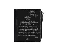 (Dead Poets Society Five Centuries Of Verse Black_87) PU Wallet Compact Bifold with Zipper & Multiple Card Coins Slots Black Stylish Durable Graphic Design Print for Men Women Kids Christmas Gift