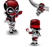 Dead pool Charm Sterling Silver S925 Compatible with Pandora Charms, Trollbeads, Chamilia, Biagi and Many Other UK Charm Bracelets.