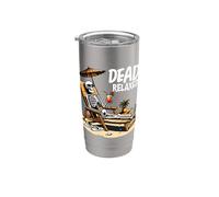 Dead Relaxed Skeleton Rest in Paradise Beach Cool Funny Stainless Steel Insulated Tumbler