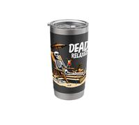 Dead Relaxed Skeleton Rest in Paradise Beach Cool Funny Stainless Steel Insulated Tumbler