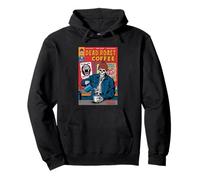 Dead Roast Coffee Comic Book Cover Style Skeleton Barista Pullover Hoodie