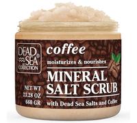 Dead Sea Collection Coffee Scented Salt Body Scrub - Large 660 gr - with Pure Oils and Dead Sea Minerals