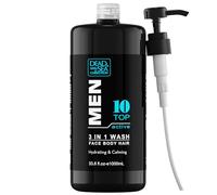 Dead Sea Collection Mens Shower Gel 3 in 1 Top 10 Active - Body Wash with Sandalwood Oil and Dead Sea Salt, Shampoo for Men, Face Wash (1000 ml.)