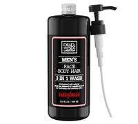 Dead Sea Collection Mens Shower Gel 3 in 1 with Sandalwood Oil and Dead Sea Salt - Body Wash, Shampoo for Men, Face Wash (1000 ml.)