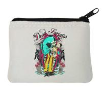 Dead serious Native American Skull Neoprene Coin Purse Pouch 10x11cm White