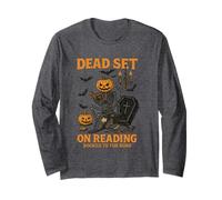 Dead Set On Reading Booked To The Bone Halloween Long Sleeve T-Shirt