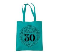 Dead Set Studio 30th Birthday Gift Bags - Canvas Tote Idea for Women Born 1995, Cool Bag for 30 Year Old Lady EMERALD