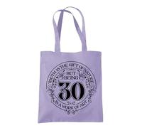 Dead Set Studio 30th Birthday Tote Bags - 30th Birthday Bag for Women Born in 1996, Funny & Stylish 30th Gift Bag for 30 Year Old Women LAVANDER