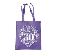 Dead Set Studio 30th Birthday Tote Bags - 30th Birthday Bag for Women Born in 1996, Funny & Stylish 30th Gift Bag for 30 Year Old Women VIOLET