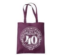 Dead Set Studio 40th Birthday Gifts for Women, Vintage 1986 Tote & Gift Bag