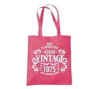 Dead Set Studio 50th Birthday Gifts For Women, Vintage 1975 50th Birthday Gift Bag, Women's 50th Birthday Presents, 50th Gifts Wrapping Alternative, 50th Gift For Her RASPBERRY PINK