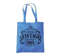 Dead Set Studio 60th Birthday Gift Bag For Women, Vintage 1966 Tote Bag, 60th Birthday Gifts, 38 cm x 42 cm CORNFLOWER BLUE