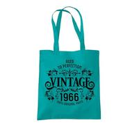 Dead Set Studio 60th Birthday Gift Bag For Women, Vintage 1966 Tote Bag, 60th Birthday Gifts, 38 cm x 42 cm EMERALD