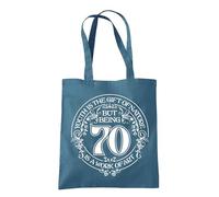 Dead Set Studio 70th Birthday Tote Bags, 70th Birthday Bag for Women Born in 1955, Funny & Stylish 70th Gift Bag for 70 Year Old Women AIRBLUE