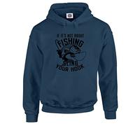 Dead Set Studio Fishing Hoodie For Men - Sling Your Hook - Koi Carp Fishing Gifts For Men AIRFORCE BLUE SIZE M