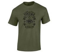 Dead Set Studio Mens 60th Birthday Gift T Shirt - 1965 All Original Parts - Born in 1965, 60th Birthday Gifts for Men, 60th Birthday Gift Idea for Him Military Green Size XL
