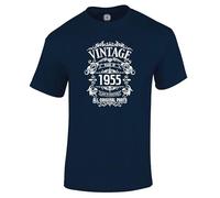 Dead Set Studio Mens 70th Birthday Gift T Shirt - 1955 All Original Parts - Born in 1955, 70th Birthday Gifts for Men, 70th Birthday Gift Idea for Him Navy Size XXL