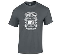 Dead Set Studio Mens 70th Birthday Gift T Shirt - 1955 All Original Parts - Born in 1955, 70th Birthday Gifts for Men, 70th Birthday Gift Idea for Him Charcoal Size L