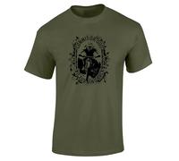 Dead Set Studio Mountain Bike T-Shirt for Men - MTB Top, Commit or Quit Downhill Graphic Tee - Cycling Gifts for Men, Funny Mountain Biking Gift for Him, Dad, Biker & Cyclist Military Green Size XL