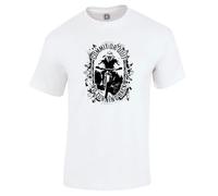 Dead Set Studio Mountain Bike T-Shirt for Men - MTB Top, Commit or Quit Downhill Graphic Tee - Cycling Gifts for Men, Funny Mountain Biking Gift for Him, Dad, Biker & Cyclist White Size S