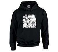 Dead Set Studio Off-Road 4X4 Men's Hoodie - Four Wheel Drive - No Road No Problem - Classic Car Series BLACK SIZE L