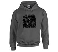 Dead Set Studio Off-Road 4X4 Men's Hoodie - Four Wheel Drive - No Road No Problem - Classic Car Series STEEL GREY SIZE L