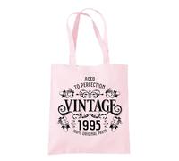 Dead Set Studio Pastel Pink 30th Birthday Tote Bag for Women, 38 cm x 42 cm, Born in 1995 Gift, Durable Cotton Canvas, No Closure, Machine Washable