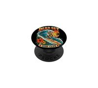 Dead Set Surf Club Skeleton Surfing Retro Beach Vibes PopSockets Adhesive PopGrip