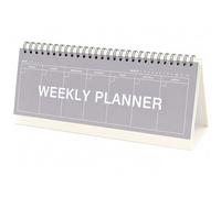 DEAD SKIN Weekly Desk Planner Pad - Standing Desktop Schedule Organizer, Undated Layout, Checklist & Notes, Durable PP Cover, 50 Pages (Charcoal Gray (Gray))
