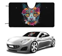 Dead Skull Cats Printed Car Windshield Sun Shade 51"x28"