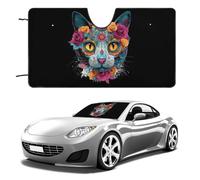 Dead Skull Cats Printed Car Windshield Sun Shade 55"x30"