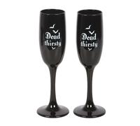 Dead Thirsty 300ml Champagne Flute Pack of 2 Something Different Black One Size