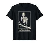 Dead Tired All Night Owl Skeleton Vintage Anatomy Design T-Shirt