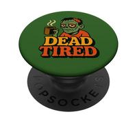 Dead Tired Zombie with Coffee Undead Morning Mood Halloween PopSockets Adhesive PopGrip