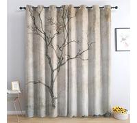 Dead Tree Curtains for Bedroom 63 Drop, Plant Blackout Curtains for Living Room Home Decor, Eyelet Window Drapes, 52 x 63 Inch 2 Panels