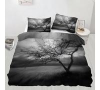 Dead Tree King Bedding Sets Tree Quilt Cover 3 Piece Black and White Art Duvet Cover Set and Pillowcases for Single Bed for Kids Girls Boys - Soft