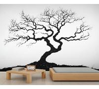 Dead Tree Mural Wallpaper, Tree Silhouette Wall Mural, Abstract Wallpaper for Living Room Bedroom TV Background Hotel Bar Decor - 400x280cm