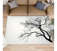 Dead Tree Rugs for Boys Room, Abstract Tree Area Rugs for Bedroom, Winter Rug & Home Decor, Low Pile Non Slip Carpet for Computer Game Room Dormitory - 120x170 cm