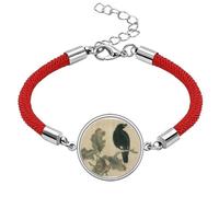Dead Trees Starling Figure Chinese Painting Lucky Red String Bracelet Rope Bracelet Handmade