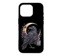 Dead Yet Raven Crow Bird Coffee Celestial True Crime Humor Case for iPhone 16 Pro