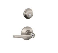 Deadbolt, Keyed 1 Side, and Latitude Lever Security Set (Satin Nickel) FB50VLAT619