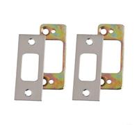 Deadbolt Strike Plate Kit with Spacer Shim for Door Latch Fix and Enhanced Security Against Forced Entry Attempts (Silver-2PCS)