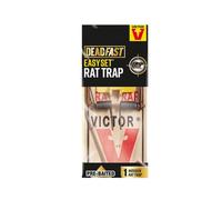 Deadfast Easy Set Rat Trap Single Pre-Baited Wooden Snap Trap For Indoor And Outdoor Use With Adjustable Sensitivity
