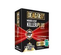 Deadfast Mouse & Rat Killer Plus - 8 & 15 Paste Sachets, 2x10g Bait Stations, 6x25g Grain Sachets (150g), 15 Bait Blocks Fast-Acting No Resistance (8 Paste Sachets)