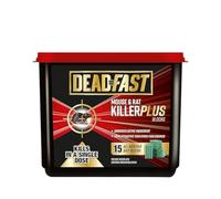 Deadfast Mouse & Rat Killer Plus - 8 & 15 Paste Sachets, 2x10g Bait Stations, 6x25g Grain Sachets (150g), 15 Bait Blocks Fast-Acting No Resistance (15 bait blocks)