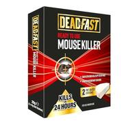 Deadfast Ready to Use Mouse Killer Bait Station stop mice infestations, Fast-Acting Rodent Control in 24 Hours, Pre-Baited, Tamper-Resistant, Indoor Use, 2 x 10g