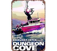 Deadliest Catch Dungeon Co TV program Poster Retro Funny Metal Tin Sign, Outdoor Home Wall Decoration 8x12inch