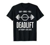 Deadlift Grip Hinge Pull Lift Heavy Powerlifting Motivation T-Shirt
